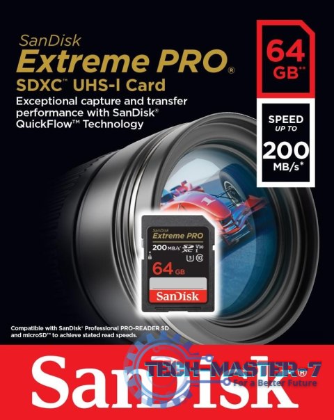 Karta pamięci Extreme Pro SDXC 64GB 200/90 MB/s V30 UHS-I U3 Karta pamięci Extreme Pro SDXC 64GB 200/90 MB/s V30 UHS-I U3