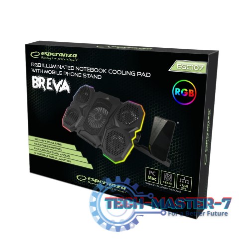 Podstawka chłodząca gaming LED RGB Breva Podstawka chłodząca gaming LED RGB Breva