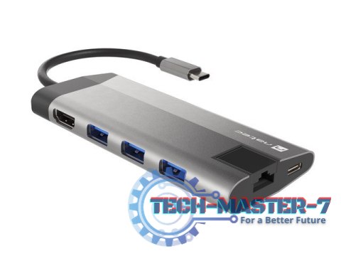 Stacja dokująca Multiport Fowler Plus USB-C PD, 3x USB 3.0, HDMI 4K, RJ45, SD, micro SD Stacja dokująca Multiport Fowler Plus USB-C PD, 3x USB 3.0, HDMI 4K, RJ45, SD, micro SD