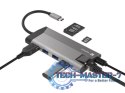 Stacja dokująca Multiport Fowler Plus USB-C PD, 3x USB 3.0, HDMI 4K, RJ45, SD, micro SD