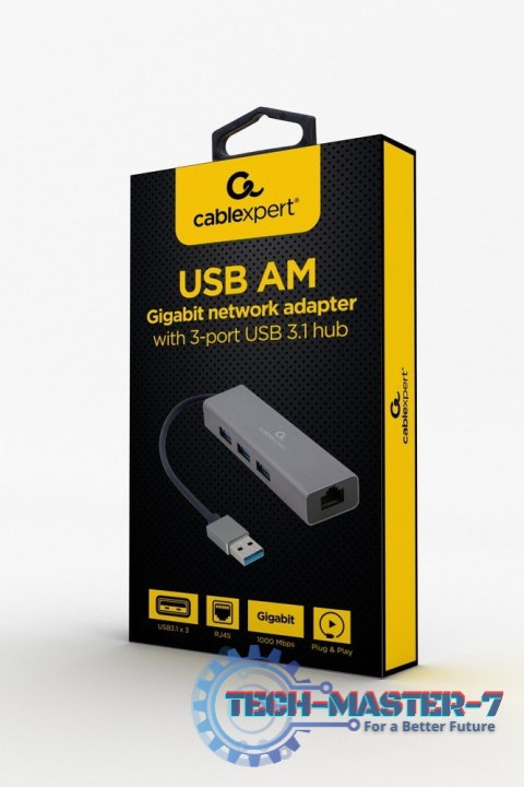 Adapter USB-AM to LAN GbE Hub 3xUSB 3.0 Adapter USB-AM to LAN GbE Hub 3xUSB 3.0
