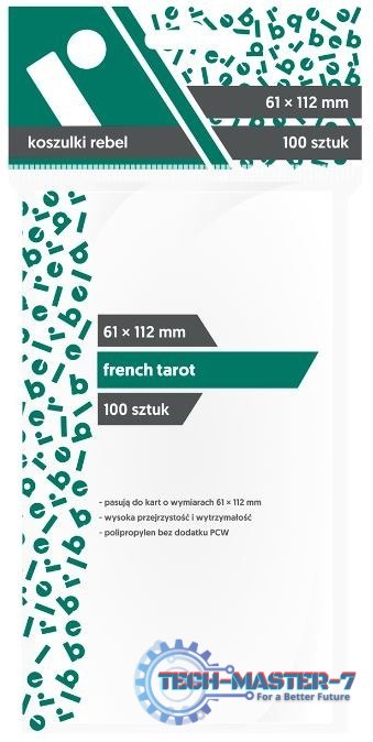 Koszulki na karty 61x112mm French Tarot 100 sztuk Koszulki na karty 61x112mm French Tarot 100 sztuk
