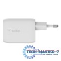 Podwójna ładowarka ścienna USB-C GaN z PPS 65 W Biała
