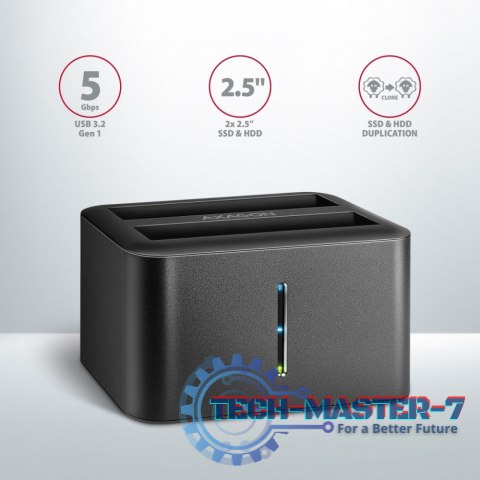 ADSA-D25 MINI stacja dokująca USB 3.2 Gen 1 - 2x SATA 6G 2.5" SSD/HDD CLONE ADSA-D25 MINI stacja dokująca USB 3.2 Gen 1 - 2x SATA 6G 2.5" SSD/HDD CLONE