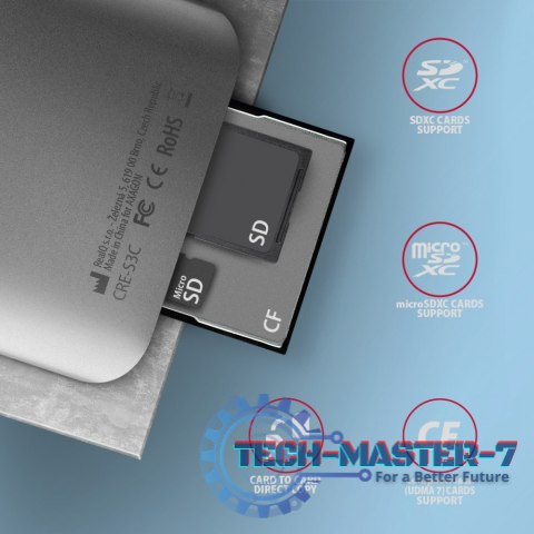 CRE-S3C Czytnik zewnętrzny kart USB-C 3.2 GEN 1, 3-slot & lun SD/microSD/CF, obsługa UHS-II CRE-S3C Czytnik zewnętrzny kart USB-C 3.2 GEN 1, 3-slot & lun SD/microSD/CF, obsługa UHS-II