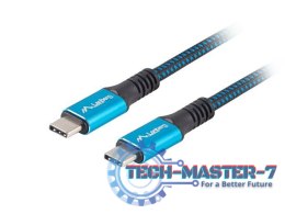 Kabel USB-C M/M USB4 0.5m 100W 8K 60HZ czarno-niebieski