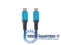 Kabel USB-C M/M USB4 0.5m 100W 8K 60HZ czarno-niebieski