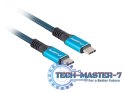 Kabel USB-C M/M USB4 0.5m 100W 8K 60HZ czarno-niebieski