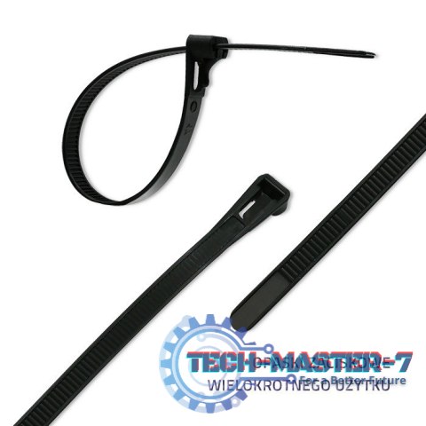 Opaski zaciskowe wielorazowe/trytytki | 7.2*450mm | Nylon UV | Czarne Opaski zaciskowe wielorazowe/trytytki | 7.2*450mm | Nylon UV | Czarne