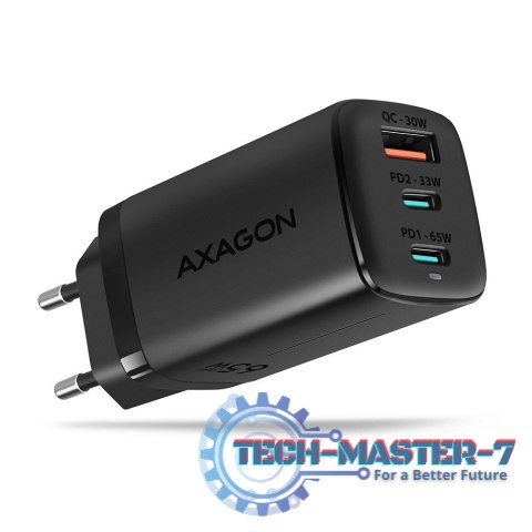 ACU-DPQ65 Ładowarka sieciowa, GaN 65W, 3x port (USB-A + dual USB-C), PD3.0/QC4+/PPS/Apple, czarna ACU-DPQ65 Ładowarka sieciowa, GaN 65W, 3x port (USB-A + dual USB-C), PD3.0/QC4+/PPS/Apple, czarna