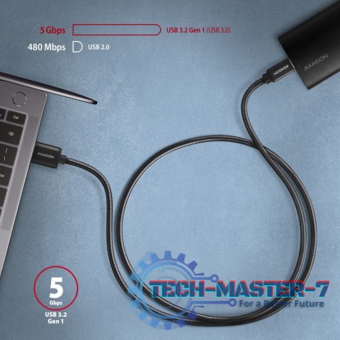 BUCM3-AM20AB Kabel USB-C - USB-A 3.2 Gen 1, 2m, 3A, ALU, oplot, czarny BUCM3-AM20AB Kabel USB-C - USB-A 3.2 Gen 1, 2m, 3A, ALU, oplot, czarny
