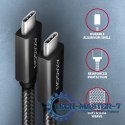 BUCM32-CM10AB Kabel USB-C - USB-C 3.2 Gen 2, 1m, PD 100W, 5A, 4K HD, ALU, oplot, czarny