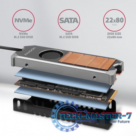 CLR-M2FAN Miedziany radiator z wentylatorem do dwustronnych dysków M.2 SSD, wysokość 13mm CLR-M2FAN Miedziany radiator z wentylatorem do dwustronnych dysków M.2 SSD, wysokość 13mm