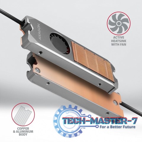CLR-M2FAN Miedziany radiator z wentylatorem do dwustronnych dysków M.2 SSD, wysokość 13mm CLR-M2FAN Miedziany radiator z wentylatorem do dwustronnych dysków M.2 SSD, wysokość 13mm