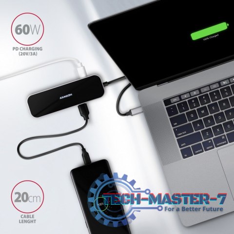 HMC-6GL Wieloportowy hub USB 6in1, 5Gbps, 3x USB-A, HDMI 4K/30Hz, GLAN, PD 100W, 20cm USB-C kabel HMC-6GL Wieloportowy hub USB 6in1, 5Gbps, 3x USB-A, HDMI 4K/30Hz, GLAN, PD 100W, 20cm USB-C kabel