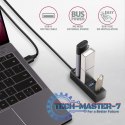 HUE-M1AL Hub 4-portowy Mini metalowy USB 3.2 Gen 1, 1.2m USB-A kabel