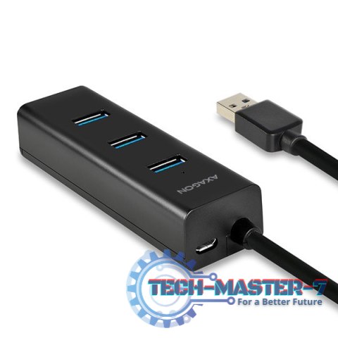 HUE-S2B Hub 4-portowy USB 3.2 Gen 1 charging hub, 30cm kabel, microUSB dodatkowe zasilanie HUE-S2B Hub 4-portowy USB 3.2 Gen 1 charging hub, 30cm kabel, microUSB dodatkowe zasilanie