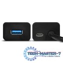 HUE-S2B Hub 4-portowy USB 3.2 Gen 1 charging hub, 30cm kabel, microUSB dodatkowe zasilanie