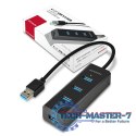 HUE-S2B Hub 4-portowy USB 3.2 Gen 1 charging hub, 30cm kabel, microUSB dodatkowe zasilanie