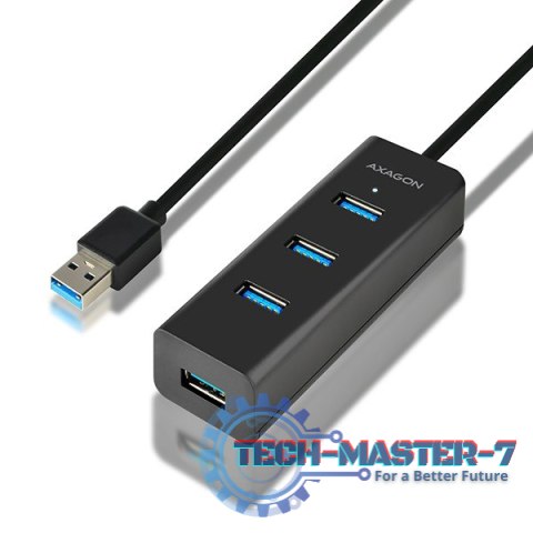 HUE-S2BL Hub 4-portowy USB 3.2 Gen 1 charging hub, 1.2m kabel, microUSB dodatkowe zasilanie HUE-S2BL Hub 4-portowy USB 3.2 Gen 1 charging hub, 1.2m kabel, microUSB dodatkowe zasilanie