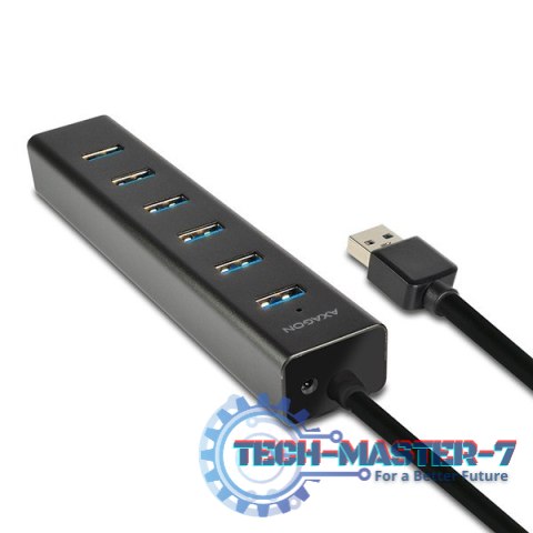 HUE-SA7BP Hub 7-portowy USB 3.2 GEN 1 aluminum charging hub, AC adapter HUE-SA7BP Hub 7-portowy USB 3.2 GEN 1 aluminum charging hub, AC adapter