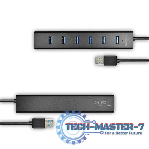 HUE-SA7BP Hub 7-portowy USB 3.2 GEN 1 aluminum charging hub, AC adapter HUE-SA7BP Hub 7-portowy USB 3.2 GEN 1 aluminum charging hub, AC adapter