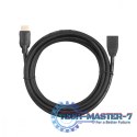 Kabel HDMI v2.0 F-M pozłacany 3m przedłużacz