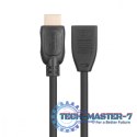 Kabel HDMI v2.0 F-M pozłacany 3m przedłużacz
