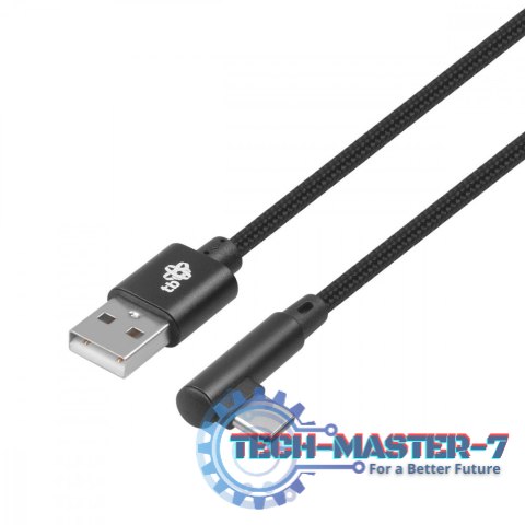 Kabel USB-USB C 1.5m kątowy, czarny sznurek Kabel USB-USB C 1.5m kątowy, czarny sznurek