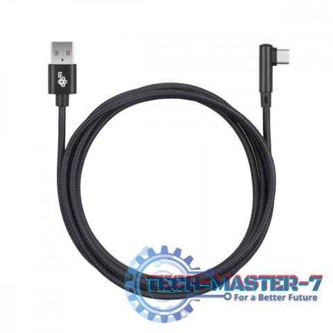 Kabel USB-USB C 1.5m kątowy, czarny sznurek Kabel USB-USB C 1.5m kątowy, czarny sznurek