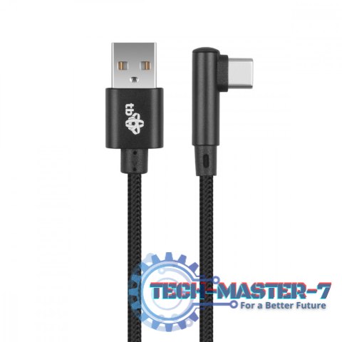 Kabel USB-USB C 1.5m kątowy, czarny sznurek Kabel USB-USB C 1.5m kątowy, czarny sznurek