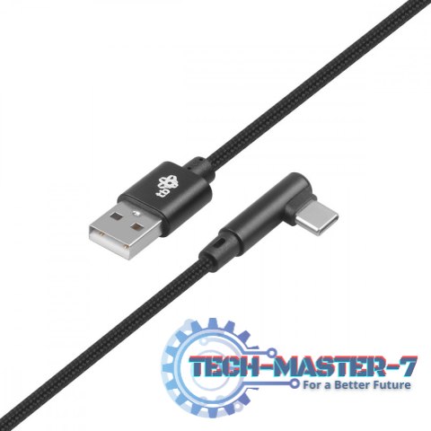 Kabel USB-USB C 1.5m kątowy, czarny sznurek Kabel USB-USB C 1.5m kątowy, czarny sznurek
