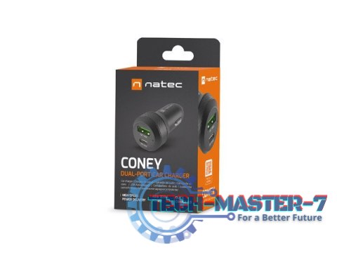 Ładowarka samochodowa Coney 1x USB 1x USB-C QC 3.0 48W Czarna Ładowarka samochodowa Coney 1x USB 1x USB-C QC 3.0 48W Czarna