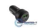 Ładowarka samochodowa Coney 1x USB 1x USB-C QC 3.0 48W Czarna