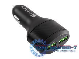 Ładowarka samochodowa Coney 2x USB 1x USB-C QC 3.0 Power Delivery 84W Czarna
