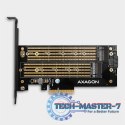 PCEM2-D Adapter wewnętrzny PCIe x4, 1x M.2 NVMe M-key + 1x SATA B-key slot, SP & LP