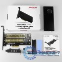 PCEM2-DC Adapter wewnętrzny PCIe x4, 1x M.2 NVMe M-key + 1x SATA B-key slot, chłodnica, SP & LP + radiator
