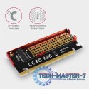 PCEM2-S Adapter wewnętrzny PCIe x16, 1x M.2 NVMe M-key slot aluminiowa osłona