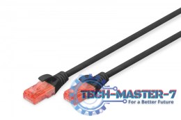 Patch cord U/UTP kat.6 PVC 2m czarny