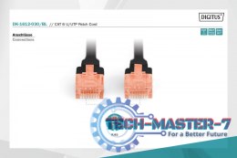 Patch cord U/UTP kat.6 PVC 3m czarny