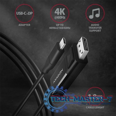 RVC-DPC Konwerter/kabel USB-C -> DisplayPort 1,8m, 4K/60HZ RVC-DPC Konwerter/kabel USB-C -> DisplayPort 1,8m, 4K/60HZ