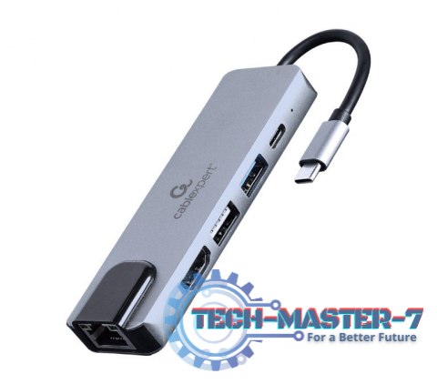 Adapter wieloportowy USB-C 5w1, PD, HDMI, USB 3.1, USB 2.0, LAN Adapter wieloportowy USB-C 5w1, PD, HDMI, USB 3.1, USB 2.0, LAN