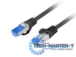 Patchcord kat.6a S/FTP LSZH CCA 0.25m czarny fluke