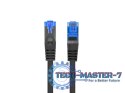 Patchcord kat.6a S/FTP LSZH CCA 0.25m czarny fluke