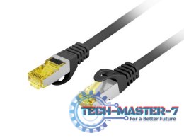 Patchcord kat.6a S/FTP LSZH CU 0.5m fluke passed czarny