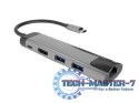 Stacja dokująca Multi Port Fowler Go USB-C - Hub 2x USB 3.0, HDMI 4K, USB-C PD, RJ45