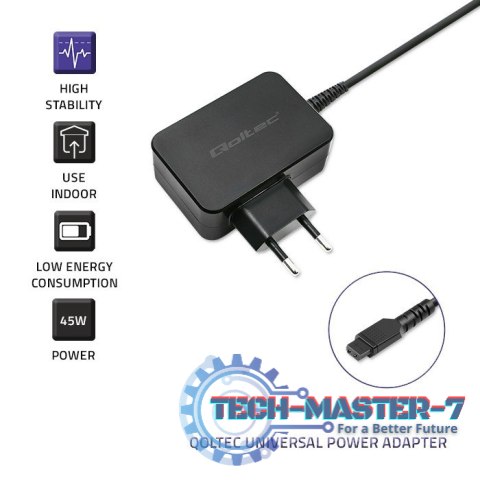 Uniwersalny zasilacz sieciowy 45W | 8 wtyczek Uniwersalny zasilacz sieciowy 45W | 8 wtyczek