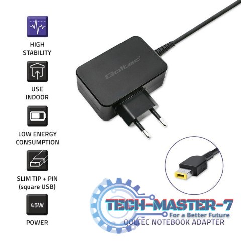Zasilacz do Lenovo 45W | 20V | 2.25A | slim tip+pin Zasilacz do Lenovo 45W | 20V | 2.25A | slim tip+pin