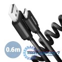 BUCM-AM10TB Kabel Twister USB-C - USB-A, 0,6m, USB 2.0, 2.4A, ALU, PVC Czarny