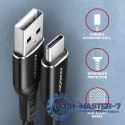 BUCM-AM15AB Kabel USB-C - USB-A, 1.5m, USB 2.0, 3A, ALU, oplot, Czarny